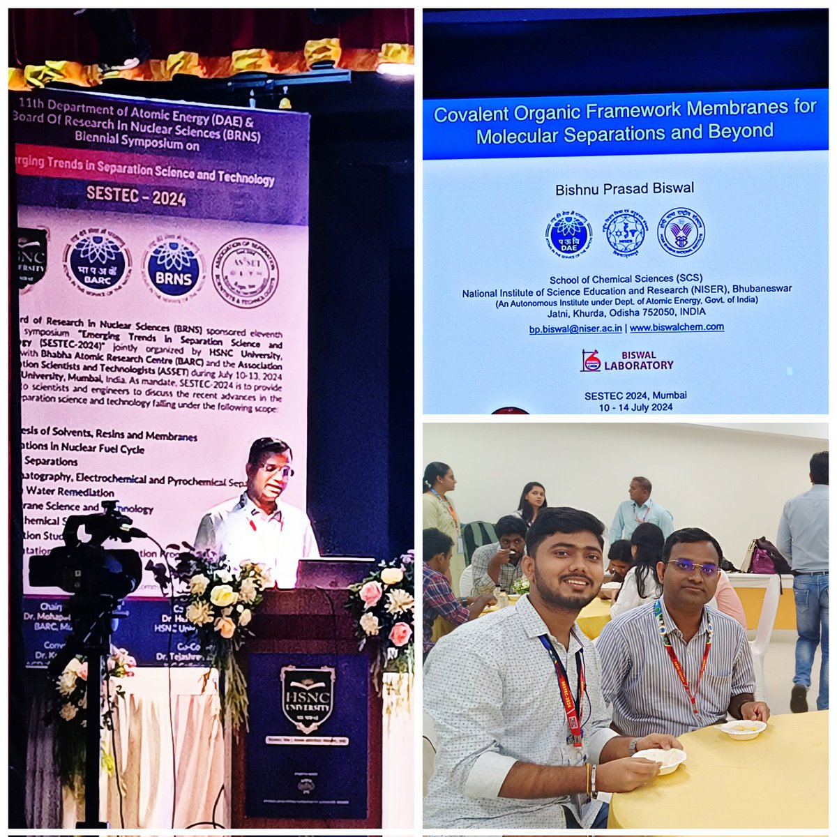 Amarjit_31's tweet image. Special Highlight: @BiswalChem from my college NISER, Bhubaneswar, delivering an insightful talk on &quot;Covalent Organic Framework Membranes for Molecular Separations and Beyond.&quot;

#SeparationScience

@DAEIndia
@IndiaBARC 
@HSNCUniversity