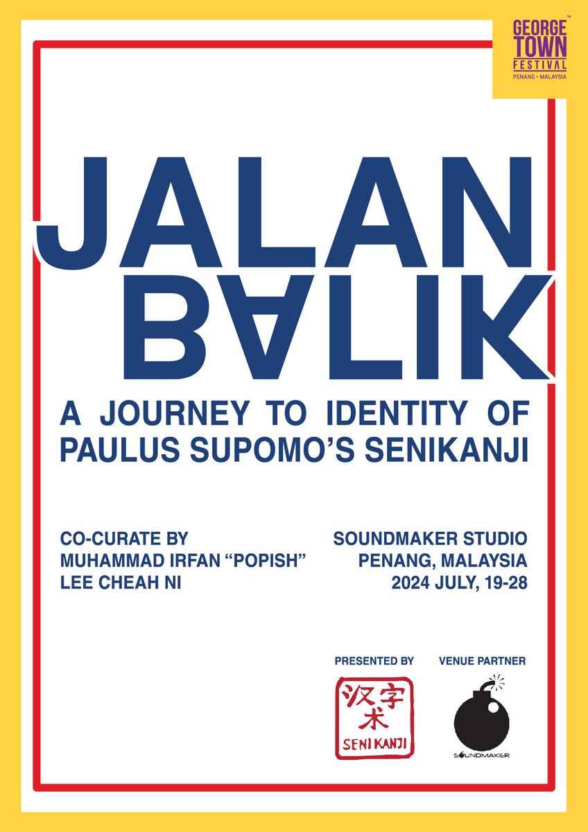 senikanji's tweet photo. Calling Malaysian friends, come to our exhibition in @georgetownfestival Penang, 19-28 July 2024.
Tonight (20 July) talkshow 8PM in @soundmakerstudiopng 🔥 https://t.co/M6WZXUdN2t