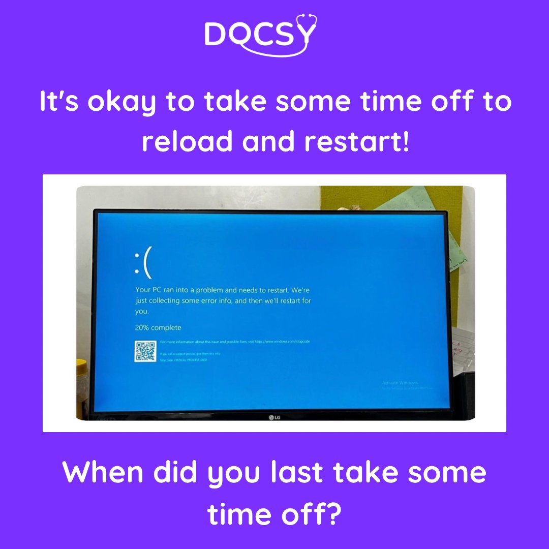 mydocsy's tweet photo. Remember yesterday’s Microsoft meltdown? 😅
Even tech giants need a break!
Just like them, it’s okay for you to hit the reset button and recharge. 🌟
When was the last time you took a breather?
#MentalWellness #SelfCare #TakeABreak #Docsy #microsoft #tech #meltdown https://t.co/E5tRYXSaw4