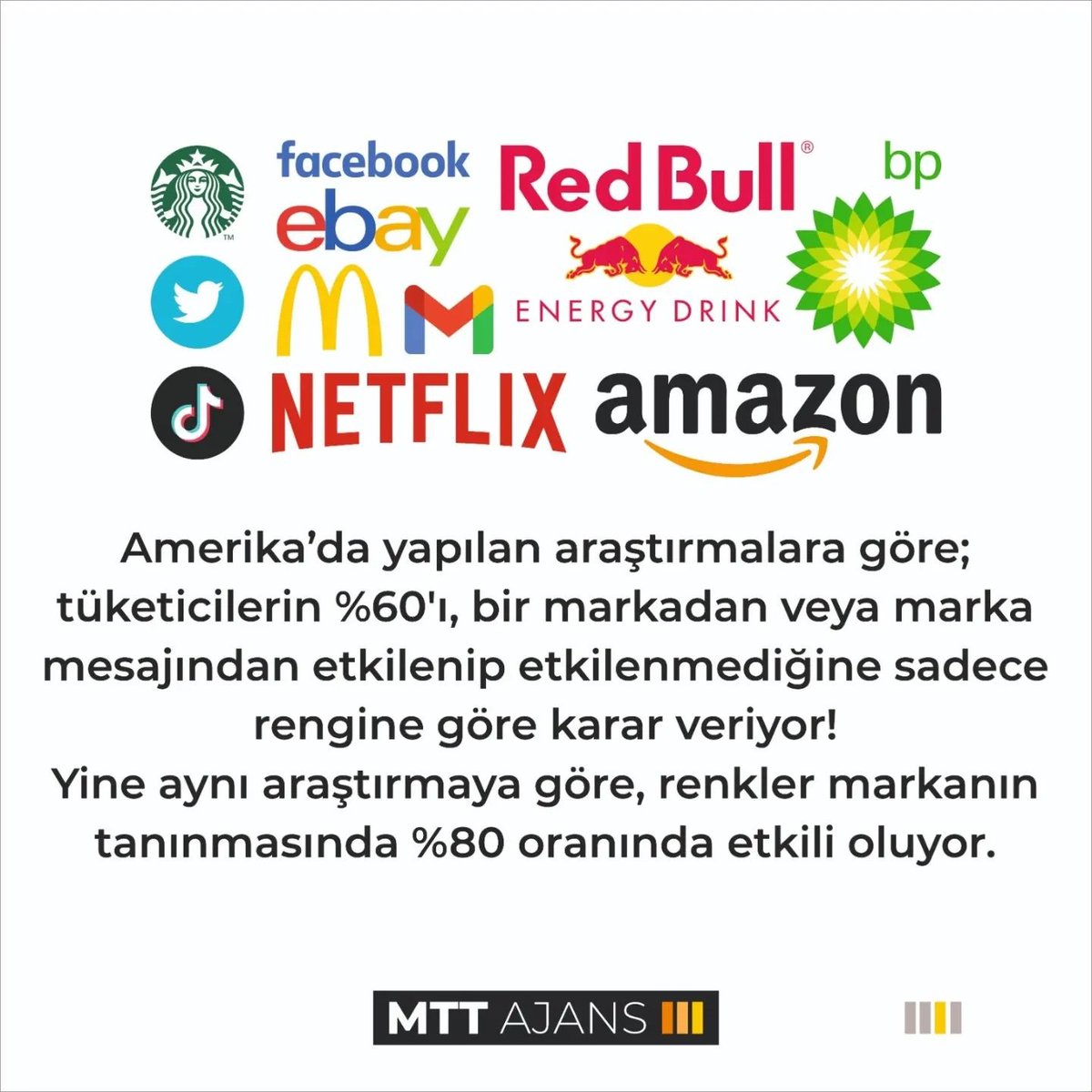 ajansmtt's tweet photo. | Renkler Markanın Tanınmasında %80 Etkilidir !
#dijitalajans #reklamajansı #webtasarım #webtabanlıtasarım #dijitalpazarlama #grafiktasarım #markatescil #logotasarım #sosyalmedyayönetimi #googleads #eticaret #seo #matbaa #basılımedya #bursaajans #bursareklamajansı https://t.co/vo60xI9idP