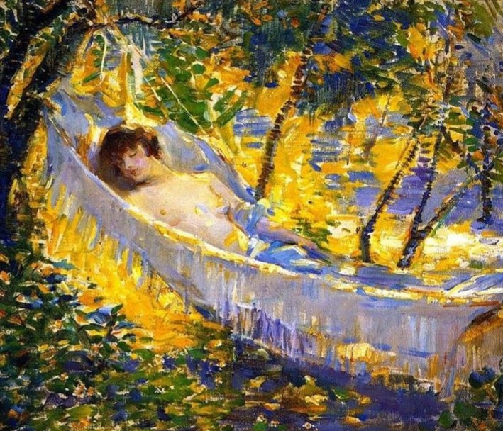 LuciaTassan's tweet image. 🩵💚💛
Sleep
🎨Donna Norine Schuster 🇺🇸1917
#modernimpressionism
Women&apos;s Museum of California Collection🏛
San Diego

Wishing y&apos;all a relaxing Saturday and a peaceful weekend 
#summertimevibes 💛🌻🌞