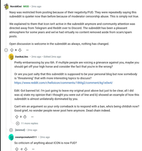 naxypoo's tweet photo. p-reps and mods downvoting, deleting, and/or banning  any negative comments.

pretty dope how they killed a once thriving community. its like they dont even realize that they are hurting their own staking rewards because they cant and dont know how to handle a little criticism https://t.co/QEbYGfdwvY