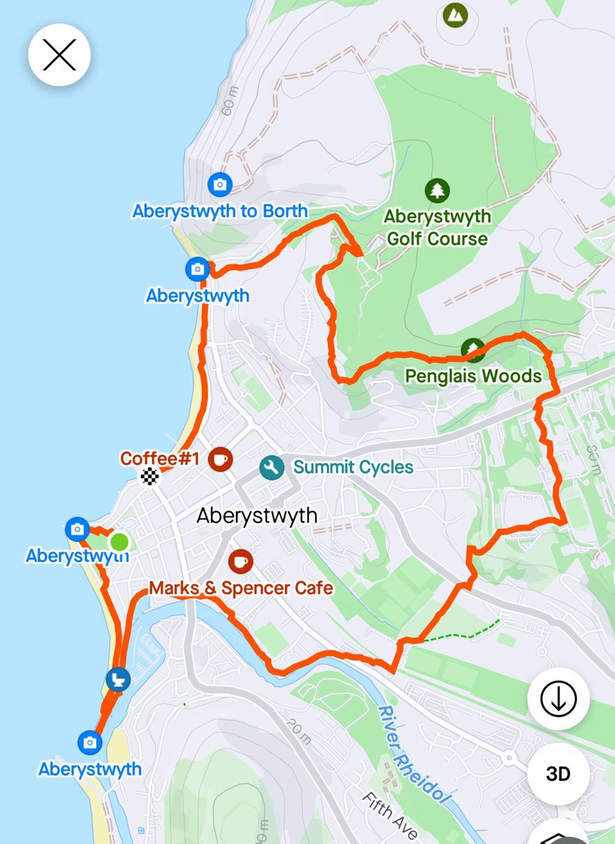 CereProstateCym's tweet photo. Not long now until we start this @ProstateCymru Big Walk. 

We’re starting at the Castle (at 10.30) a, taking a scenic route around the town, end at @RoyalPier 

Route &amp; photos of some things that lie ahead. May not get the same blue skies but the walk, views &amp; chat will be great https://t.co/bUn9fdhOz7