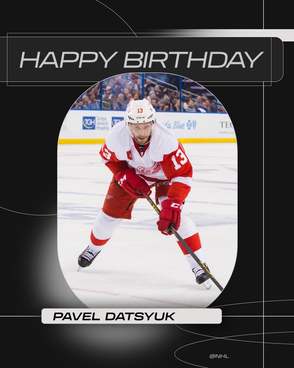 NHLde's tweet photo. Alles Gute, Pavel Datsyuk! 🥳 Die Legende der Detroit Red Wings wird heute 46 Jahre jung! 🎉 

#LGRW | @detroitredwings | #Datsyuk https://t.co/rQ5HZq8Xov