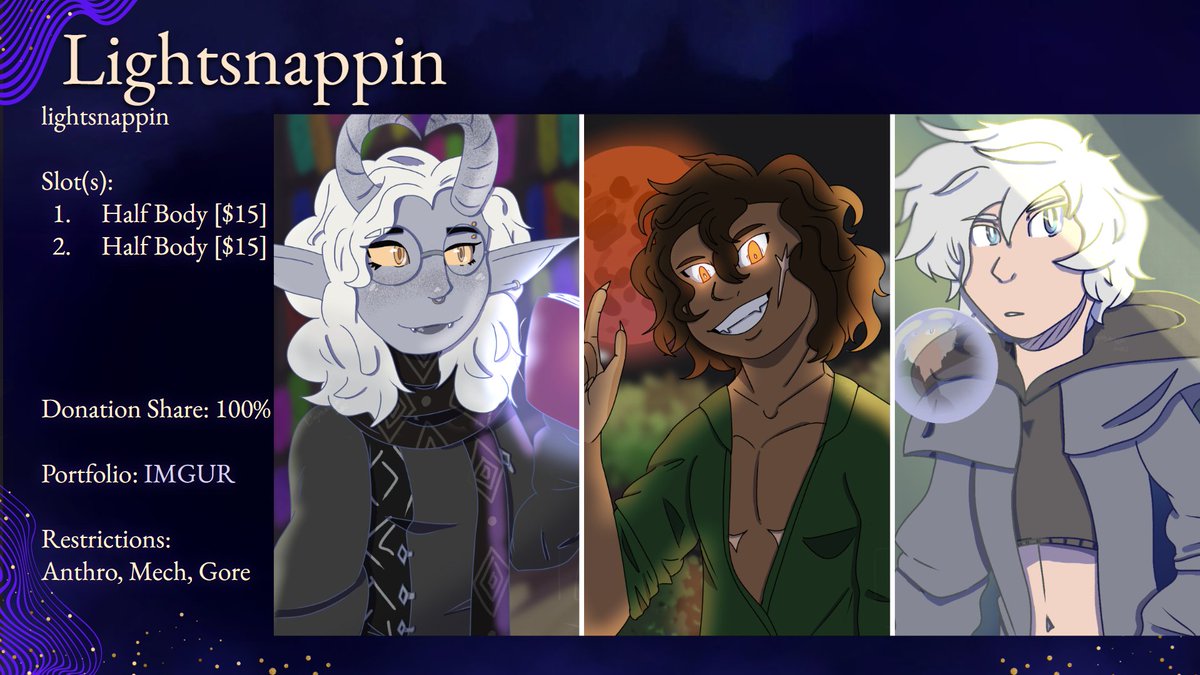 Art Auction Time? Hrm... Perhaps... <a href="/ToA_Warcraft/">Tournament of Ages</a> 
(All proceeds go straight to the charity! If you're interested in an art of mine, check out the event! <3)