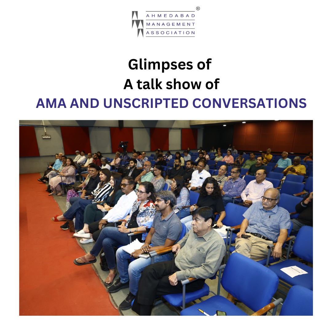ama_ahmedabad's tweet photo. Engaging moments from the AMA and Unscripted Conversations talk show, featuring Mr. Vijay Vikram Singh and welcome address by Mr. Shailesh Goyal session was moderated by Mr. Anand Patel. 

#ama #amaindia #ahmedabad #professionalgrowth #UnscriptedConversations https://t.co/0cZt1T8Z26