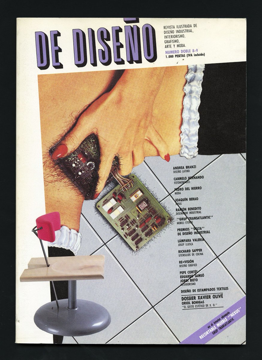 dissenydoc's tweet photo. #7dies7cobertes de #DeDiseño
📆6/7
Núm. 8-9 (1986)
Coberta: #CarmeloHernando
De les nostres #revistesdedisseny
De nuestras #revistasdediseño
From our #DesignMagazines
#7days7covers #coverdesign #disseny #diseño #design #dissenyindustrial #dissenygràfic #moda #art #decoració https://t.co/qgXtJ0hgYF