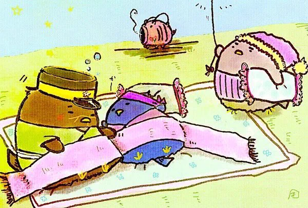 暑いので夏の毛玉たち 今年まだスイカ食べてないや