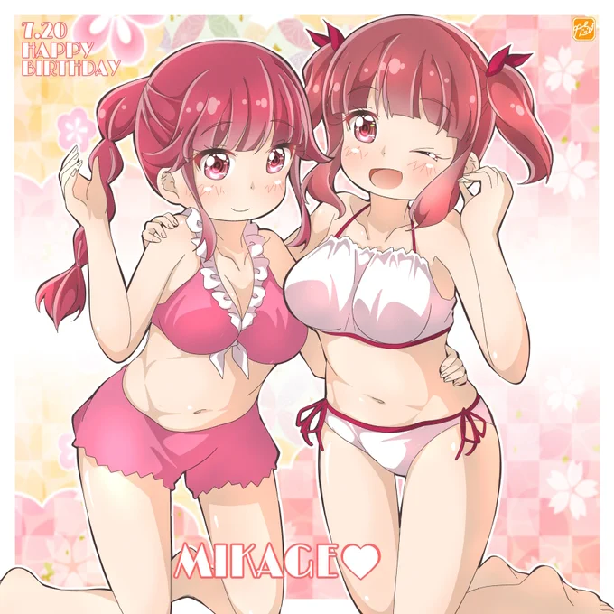 桜先輩HAPPY BIRTHDAY～!!!お姉ちゃんのことが大好きな千景ちゃんに懐かれる桜先輩の水着姿を、描きました#桜井美景誕生祭2024 #桜井美景生誕祭2024 #桜井美景生誕祭 #koias #恋アス #恋する小惑星 ↓気になる人のみ#いいねした人全員フォローする 