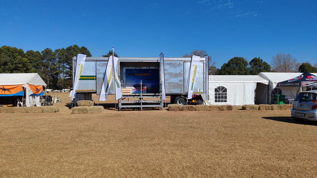 BiddulphsInt's tweet photo. The 2024 Ignition Group Polocrosse World Cup is officially underway! Our lounge trailer was busy with radio interviews yesterday. Big thanks to our KZN teams for their setup efforts.

First match at 9 AM: South Africa vs. Zimbabwe. Excited for a day of sportsmanship and skill. https://t.co/eRxA83Mftc
