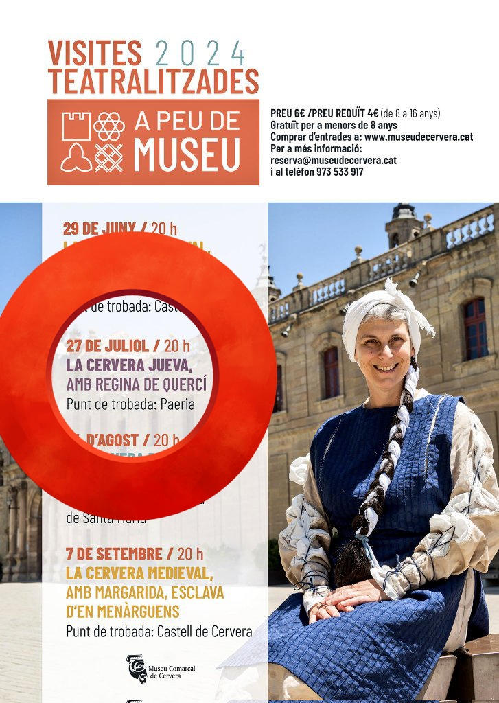 museudecervera's tweet photo. 📢 D'avui en vuit, nova visita teatralitzada d'#aPeudeMuseu‼️👇
Coneix la història de la Regina de Quercí i de la #Cerverajueva 🤩
📍Dissabte 27 de juliol
20h, Paeria de Cervera
👉RESERVA LA TEVA ENTRADA!👇
https://t.co/XVzwSkPbUi
NO TE LA PERDIS!!! 🏃🏻♀️➡️
#MuseudeCervera https://t.co/pFOXWoNvm8