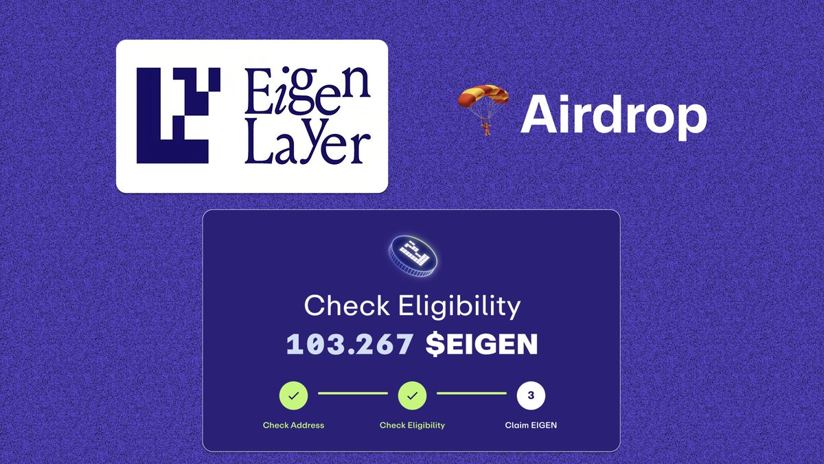 WynSasf's tweet photo. EIGEN Layer AirDropの請求が開始されました！🪂♾

🪂 EIGENの請求が、シーズン1のフェーズ1において開始されたことが発表されました！

🪙 EIGENトークンは、@eigencloudを加速し、イーサリアムをオープンイノベーションの共有ミッションに向かわせます。♾

1. ウォレットを接続する 🔗
🌐 https://t.co/UTEBf7EGwJ を訪れ、ウォレットをリンクしてください。
2. ウォレットの適格性を確認する 🔒
適格性チェックを完了してください。
3. トークンを請求する 🪂
指示に従って、EIGENトークンを請求し、この運動に参加してください。

$EIGEN $COOKIE $PARAM $REZ $ETH $PARAM $MATIC $OP $BNB $ARB $MANTA
#EigenLayer #Airdrop #Ethereum #Blockchain #L2