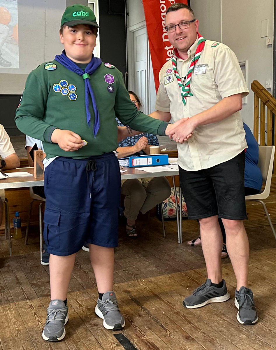 Last Night I attended the 1st Llanelli Scout Group AGM, A lovely evening and amazing to present a Chief Scout Acorn Award to one of the Squirrels first to be awarded in the Area. <a href="/Rhian_Moore/">Rhian M</a> <a href="/ScoutsCymru/">ScoutsCymru</a>