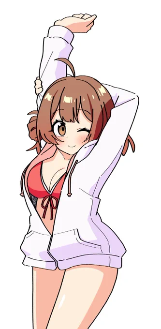 #学マス 水着佑芽ちゃん(未入手なので描いて願掛) 
