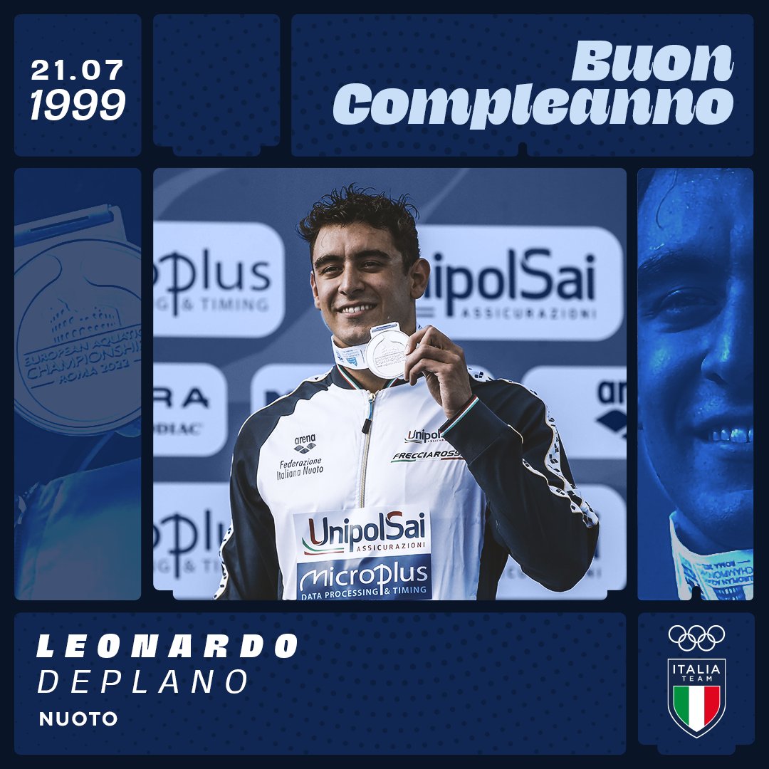 ItaliaTeam_it's tweet image. Campione d’Europa a #Roma2022 nella staffetta 4x100 stile libero e argento nella 4x100 misti mista e nei 50 stile… 💙🏊‍♂️

A #Paris2024 sarà in vasca per l’esordio a cinque cerchi… 💪

Buon compleanno a Leonardo Deplano!!! 🎂 🥳

#ItaliaTeam #HappyBday @FINOfficial_