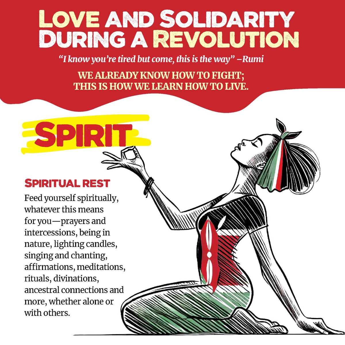 scheafferoo's tweet photo. We are descendants of raging Ancestors. Of people who's rage is holy, justified and rooted in spirit. 

The Spirit of our Ancestors has been our weapon and shield. Rem Spirit also needs watering and rest. 

So go to your people and tell them to hold you. 

Love and Solidarity https://t.co/l3D8JgCIHU