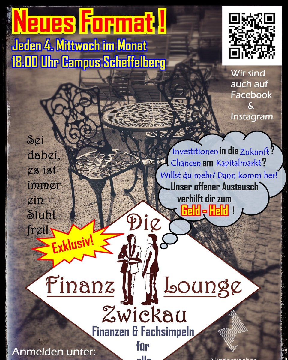 Akademischer Börsenverein Zwickau e.V. (@official_abvz) on Twitter photo Nachdem das letzte freie Treffen als voller Erfolg gewertet werden kann, steht nun das nächste Event in den Startlöchern. Sei dabei, wenn am 24.07.2024 die Finanzlounge Zwickau stattfindet! Anmeldung und Details unter info.abvz@freenet.de Nachdem das letzte freie Treffen als voller Erfolg gewertet werden kann, steht nun das nächste Event in den Startlöchern. Sei dabei, wenn am 24.07.2024 die Finanzlounge Zwickau stattfindet! Anmeldung und Details unter info.abvz@freenet.de