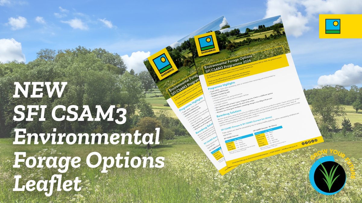 BarenbrugUK's tweet photo. #SFICSAM3 Programme 2024

The latest iteration of the #SustainableFarmingInitiative (#SFI) is published, and the updated #CSAM3 (Herbal Leys) guidelines are now available. We're here to offer you the best technical advice and #innovative solutions to help you meet these new standards.

Our CSAM3 options include:
- Clovers: Nitrogen fixation, protein-rich feed, and pollinator support.
- Herbs: Nutritional variety and essential minerals.
- Grasses: Biomass above and below ground, soil cover, high quality feed for ruminants.

Our mixtures offer a range of rooting structures and below-ground operating systems to help optimise nutrient cycling, soil structure, and sward resilience. 🌱

📘 Learn More: Download your free copy of our new SFI CSAM3 Environmental Options Leaflet https://t.co/UxoLw1Upf4

🔗 Full Details: Check out the official Government website for comprehensive information on SFI https://t.co/Lnz4fZ1t7Y

#HerbalLeys #EnvironmentalForageOptions #AgricultureResources #EnvironmentalLandManagement #CountrysideStewardshipSchemes #Regenerative #Biodiversity #Agriculture #GrowYourFutureWithGrass