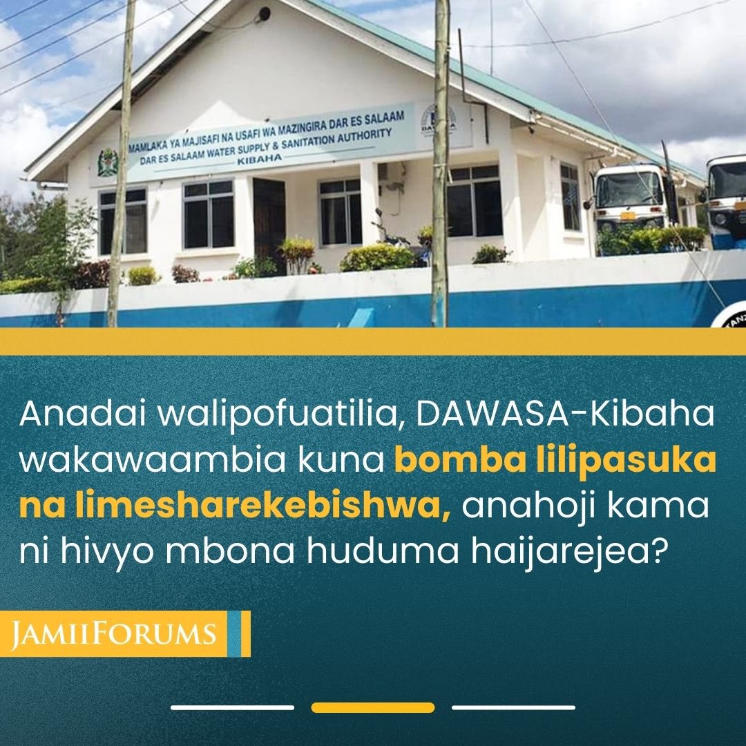 JamiiForums's tweet photo. PWANI: Mdau wa https://t.co/dDd21Ugmlv anatoa wito kwa Mamlaka ya Majisafi na Usafi wa Mazingira (#DAWASA) - Kibaha kurejesha huduma ya Maji kwa Wakazi wa Tankini, Muheza na maeneo ya jirani na hayo, akidai hawana huduma hiyo kwa wiki moja licha ya Mamlaka kuwaambia changamoto zilizokuwepo zimeshatatuliwa
Soma https://t.co/cTqrMZsBDC
#JFHuduma #JamiiForums #Accountability #civilrights