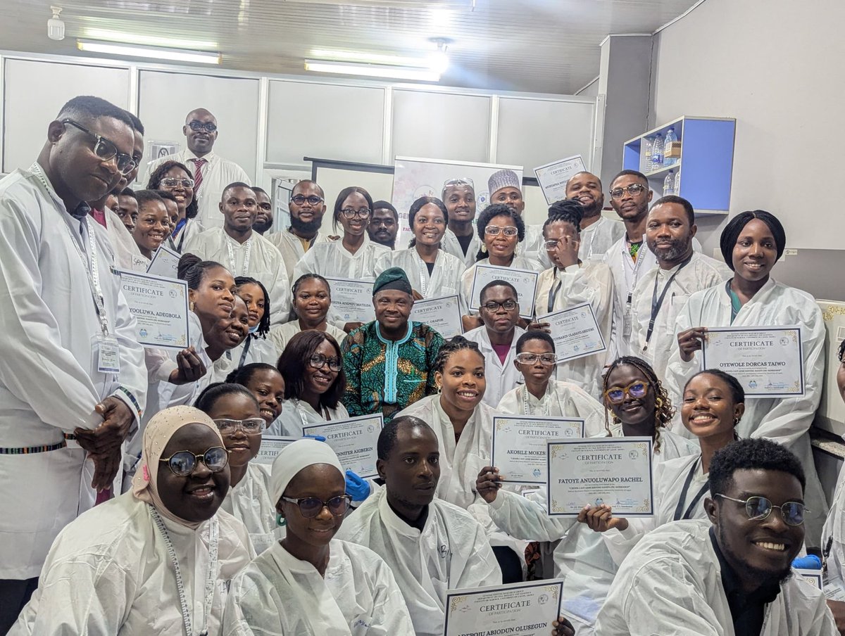 DrMinari's tweet photo. The facilitators &amp; participants at the just concluded CRISPR-Cas9 2024 hands-on workshop at University of Lagos, Nigeria. https://t.co/MHCM7C8r4e