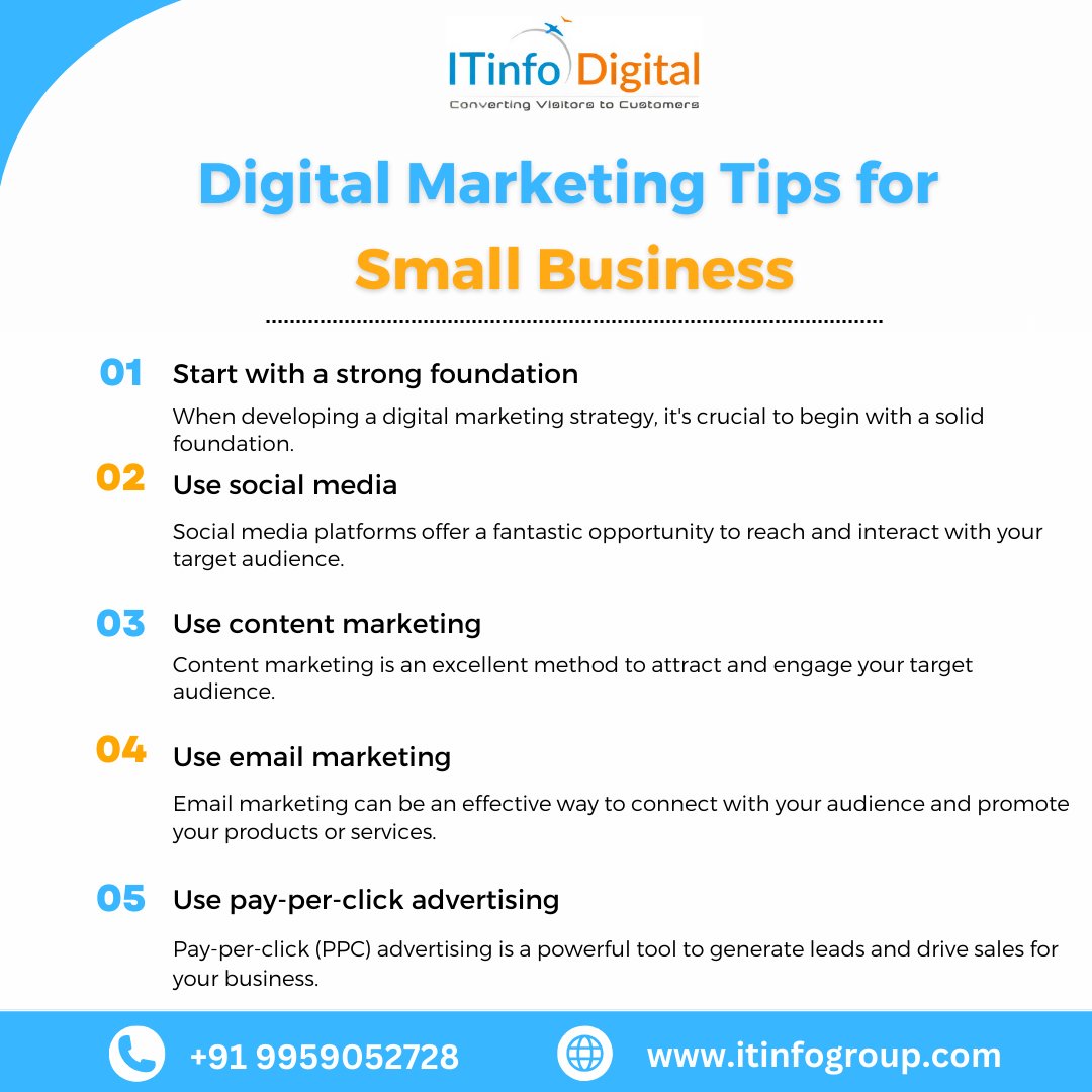 ITinfoDigital's tweet image. Looking to elevate your small business with effective digital marketing strategies? 🌟 ITinfo Digital has got you covered!

📞 Call: +91 9959052728
🌐 Website: itinfogroup.com
📧 Email Id: info@itinfogroup.com

#ContentMarketing #Email #PPC #BusinessGrowth #ITinfoDigital