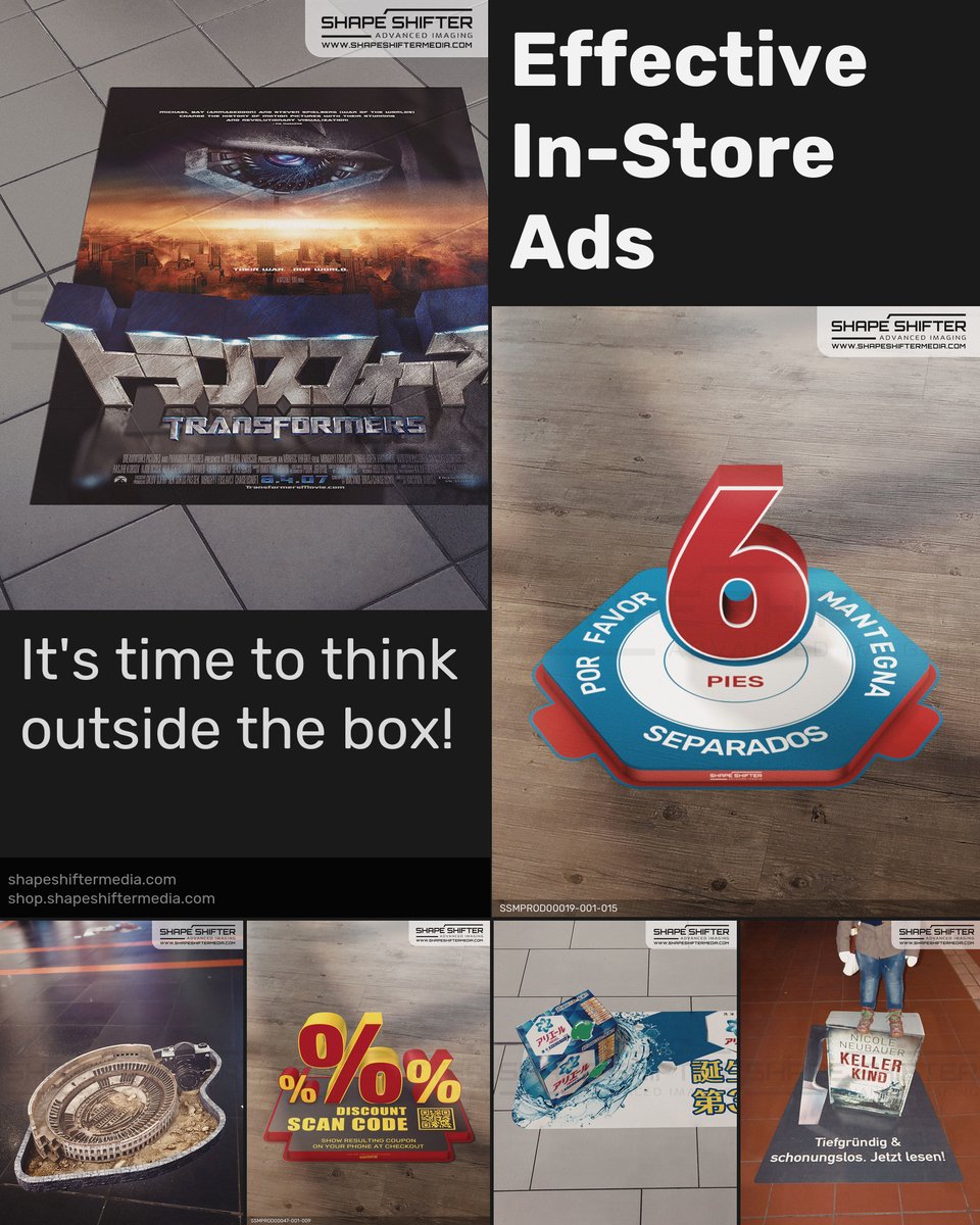 shapeshiftergfx's tweet image. ssm.li Make your product unforgettable with 3D floorgraphics. Create a display that will surprise and delight your customers. #experientialmarketing #instoreevents #floordecor #physicalretail #storefront #instoreoffer #visualmerchandising #retailinnovation