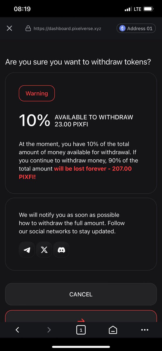 _Jaredad's tweet photo. Pixfi failed woefully 

This isn't fud

The ambassadors covering them didn't help matters at all

You gave some folks 230 token and ask thm to withdraw only 10% =23 = $2

Nonsense https://t.co/wRYjwmDrhY
