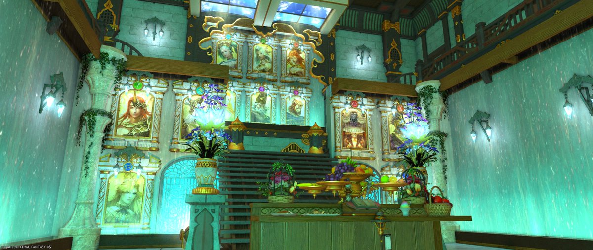 esty_ringo's tweet photo. エオルゼア十二神の分祀社を作成しました。 

場所：MeteorDC Valefor鯖 シロガネ住民街 第３区 １６番地  
推し神様に参拝したい方は是非ご来社下さい。  

#FF14SS 
#ハウジング自由に撮影してねFF14 
#FF14
#ff14スタジオ https://t.co/tGGPjnxogf