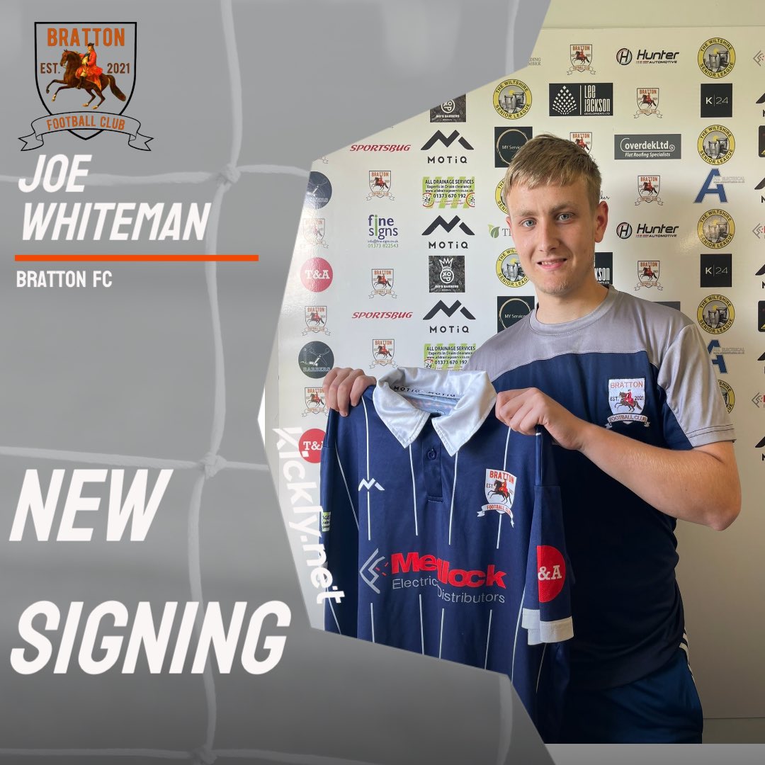 bratton_fc's tweet photo. 𝑺𝒊𝒈𝒏𝒊𝒏𝒈 𝑶𝒏𝒆 𝑶𝒇 𝑻𝒉𝒆 𝑫𝒂𝒚:

We are happy to announce the signing of @joewhiteman91 from Semington! Joe's talent and attitude will be a great addition to our team. #WelcomeJoe #BrattonFC #NewSigning https://t.co/9f8jmxY14e