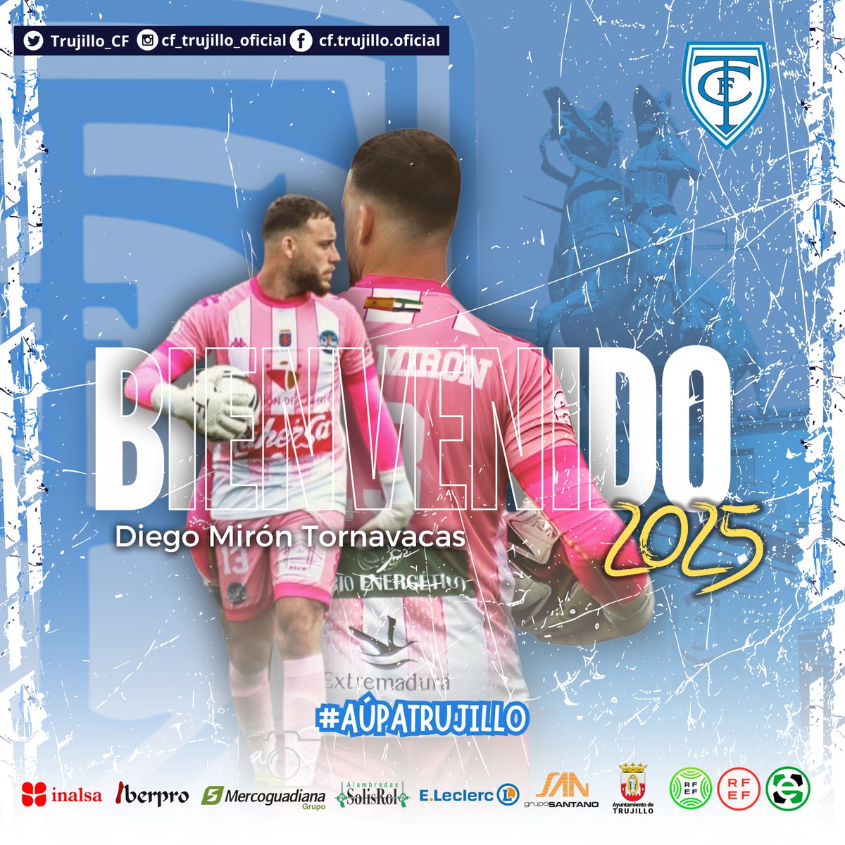 Trujillo_CF's tweet image. ✅ 𝐎𝐅𝐈𝐂𝐈𝐀𝐋 | Diego Mirón Tornavacas, nueva incorporación para la temporada 2024/25.

▶️ Viene de jugar con el Coria y conseguir el merecido ascenso a #2RFEF. Nos aportará seguridad, juventud y experiencia.

🙌 Gracias @diegomirontorna!

#AúpaTrujillo #TodoAlCeleste 💙🤍💙
