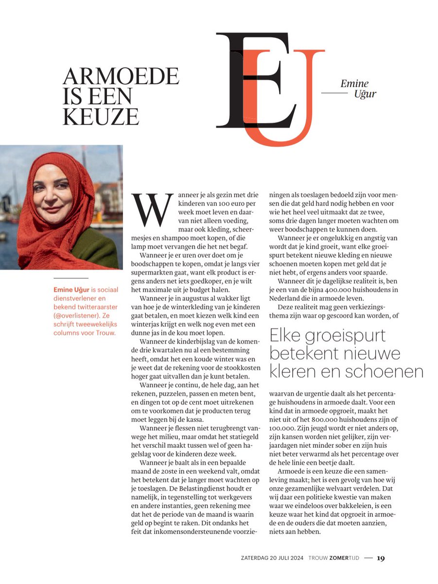 Mijn column van 20 juli 2024.

Over hoe armoede een keuze is.