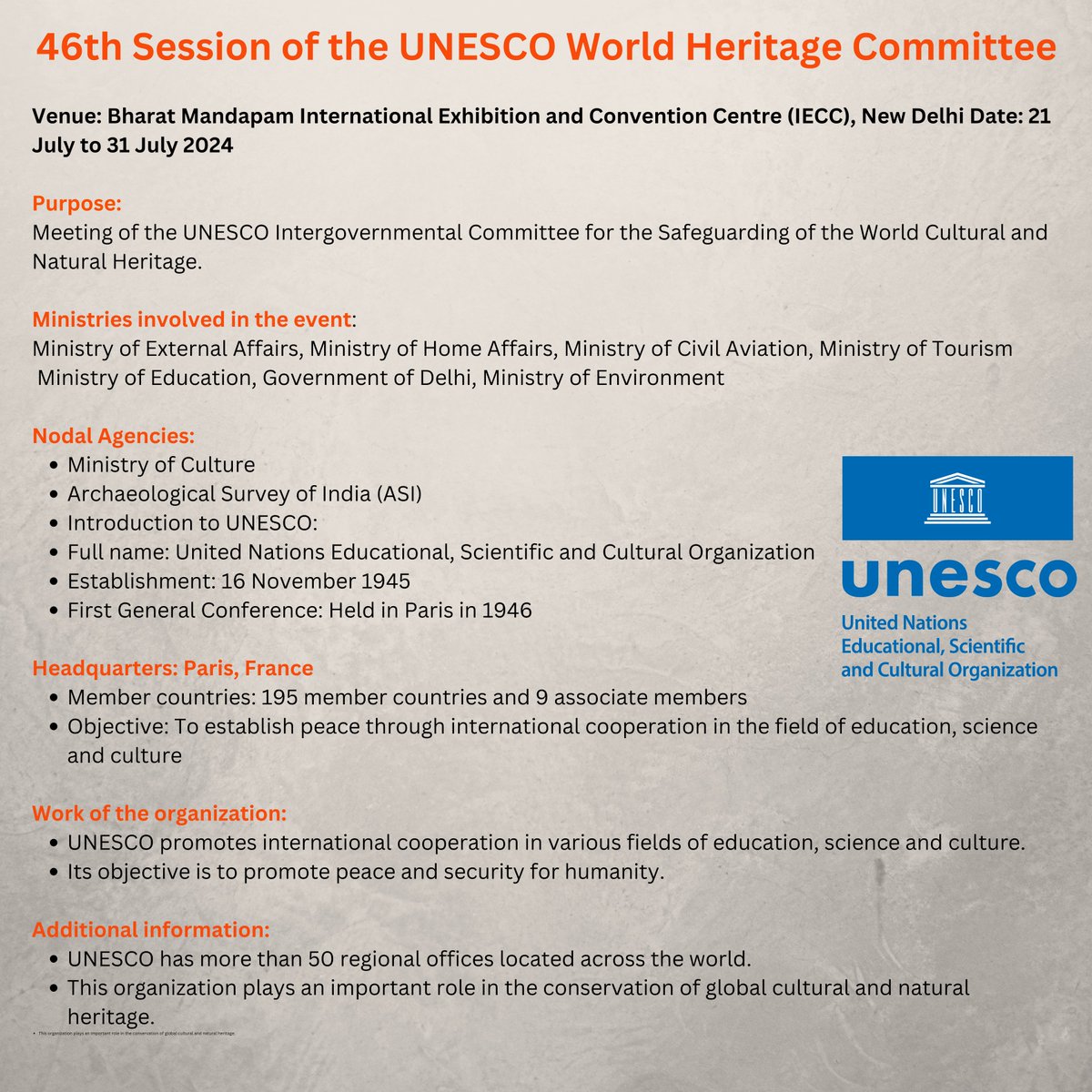 KDCurrentUpdate's tweet photo. UNESCO World Heritage Committee meeting

#UNESCO #WorldHeritageCommittee #46thSession #India #NewDelhi #CulturalHeritage #NaturalHeritage #InternationalCooperation #ASI #IndianHeritage https://t.co/FlvYRWcr7F