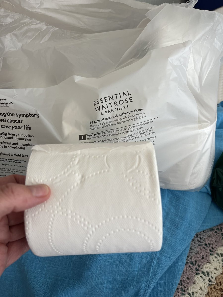 JonHackett's tweet photo. @KMFTW1 @waitrose We noticed! Alway bought it as the quality was excellent. Why have you messed around with it @waitrose you stand for quality. The paper is thinner. Less of it. And pattern a distraction to make us think it’s still above standard. It isn’t! #loorollgate https://t.co/B9UOn90hfz