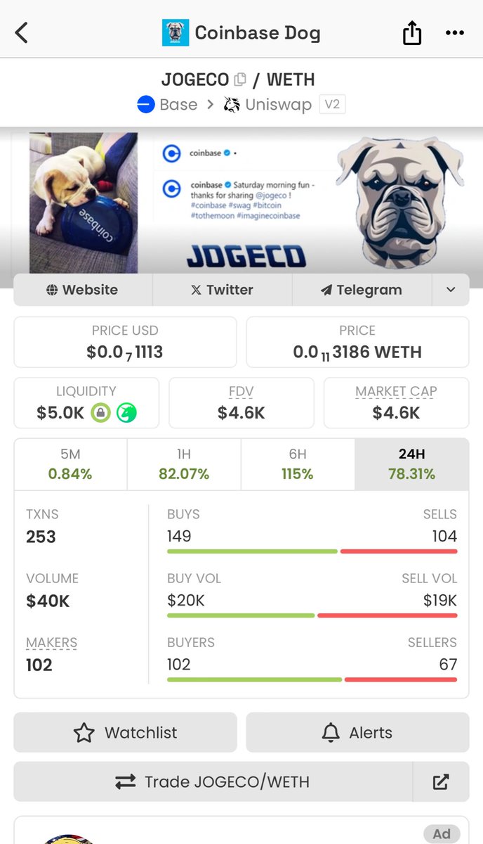 mtmcrack's tweet photo. @sol_chonggou coinbase dog $JOGECO moon time

0x5228c1f67020aF90BE0B438040e1eAfe961Eb07e https://t.co/CDBYX6JW3Q