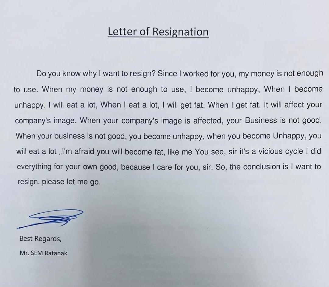 ecommurz's tweet photo. Resign letter idea https://t.co/rRC1ymQpva