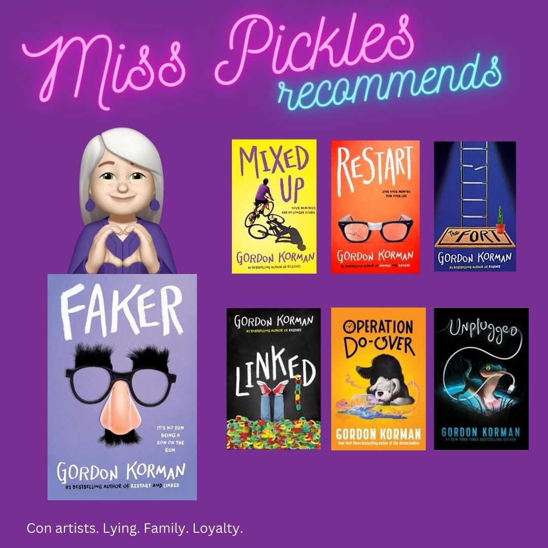 Pickles in the Library (@librarypickles) on Twitter photo The latest <a href="/gordonkorman/">Gordon korman</a> book is a page turner that Upper elementary/primary kids will love. Trey's Dad is a con-man. Trey makes friends with all the rich kids and then his Dad cons them. A fast paced story that Korman fans will devour. Our 4/5th graders LOVE Korman's books. The latest <a href="/gordonkorman/">Gordon korman</a> book is a page turner that Upper elementary/primary kids will love. Trey's Dad is a con-man. Trey makes friends with all the rich kids and then his Dad cons them. A fast paced story that Korman fans will devour. Our 4/5th graders LOVE Korman's books.