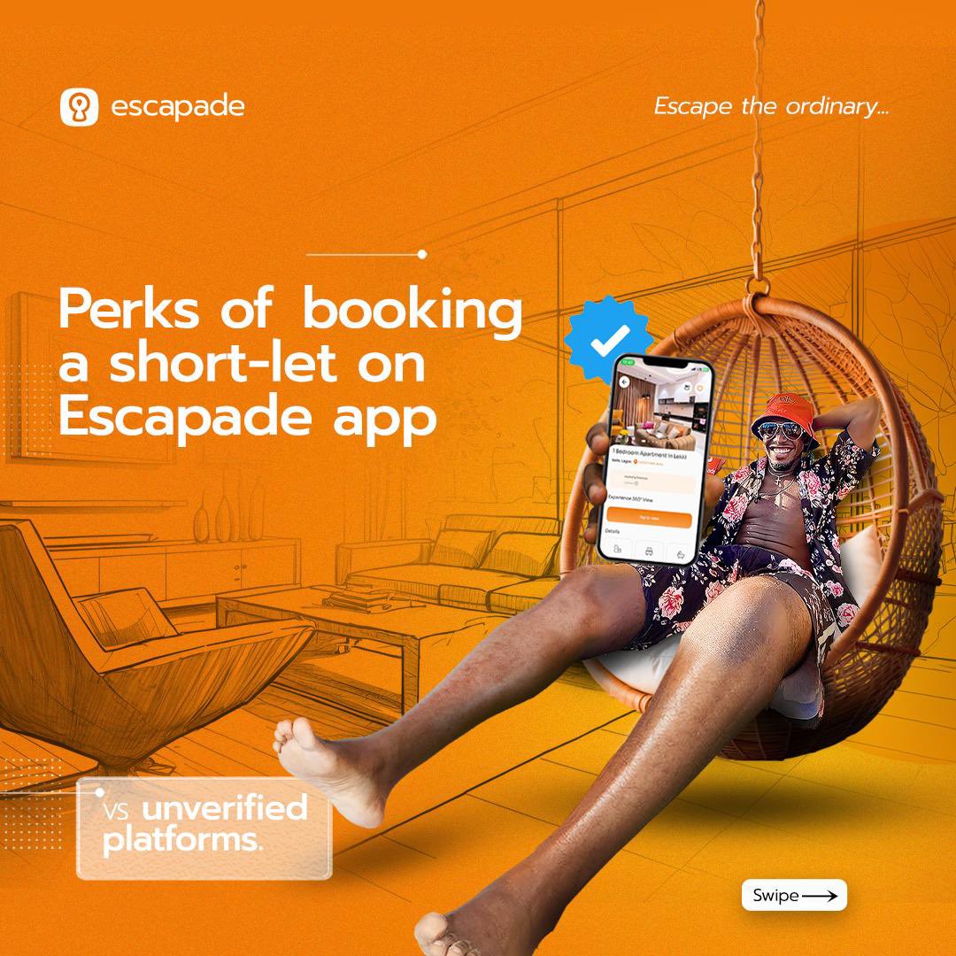 EscapadeApp_'s tweet photo. Book your shortlet with the Escapade app and get
Access to Verified Apartments ✔
360° Views for a Complete Look Before Booking✔
Seamless Payment Process✔
Excellent Customer Service✔
No more “agent wahala”, download the Escapade app now.
#Escapade #Escapadeapp https://t.co/Gz3qCEJgja