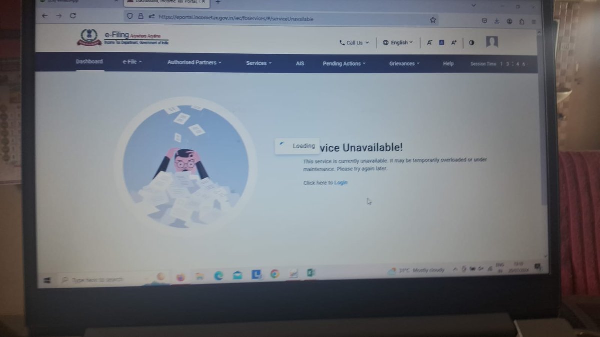 NeeleshTax's tweet photo. RT if @IncomeTaxIndia portal is working slow today ! 
Facing problems in download 26AS, AIS and TIS &amp; uploading ITR

#Extend_Due_Date_Immediately
#Extend_Due_Dates_Today #ITR #Itreturn #ITRduedateextension #incometax #incometaxindia @nsitharaman @FinMinIndia @cbic_india @PMOIndia https://t.co/fcFeyBT6R0