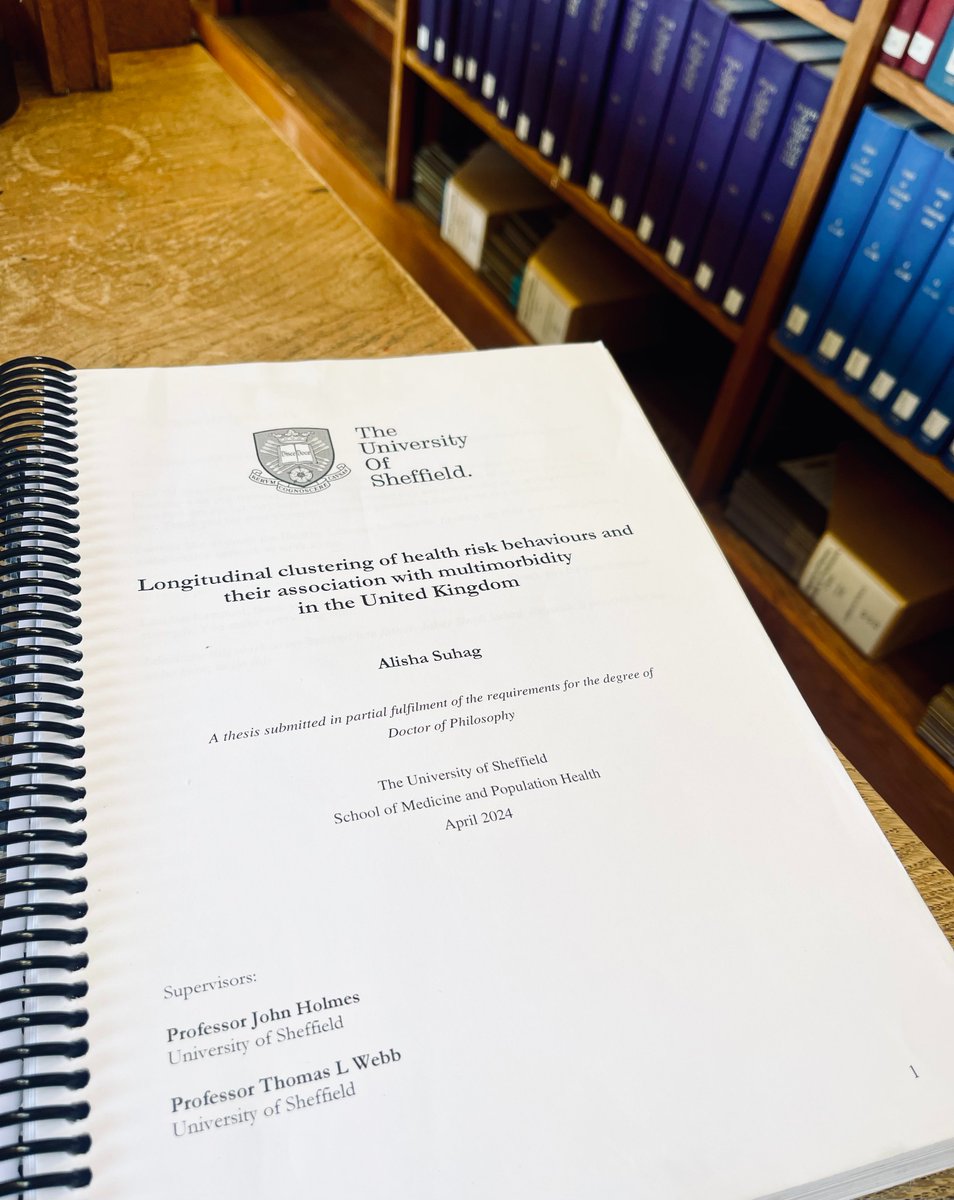 Alisha Suhag (@alishasuhag) on Twitter photo Very, very happy to say that I *passed my PhD viva*!🎉
A big thank you to my wonderful supervisors <a href="/JHolmesSheff/">John Holmes</a> and @Princellewelyn for making the PhD journey so enjoyable, and to my examiners <a href="/RanaConway/">Dr Rana Conway</a> <a href="/VictimOfMaths/">Colin Angus</a> for such a positive experience.
#PhDone Very, very happy to say that I *passed my PhD viva*!🎉
A big thank you to my wonderful supervisors <a href="/JHolmesSheff/">John Holmes</a> and @Princellewelyn for making the PhD journey so enjoyable, and to my examiners <a href="/RanaConway/">Dr Rana Conway</a> <a href="/VictimOfMaths/">Colin Angus</a> for such a positive experience.
#PhDone