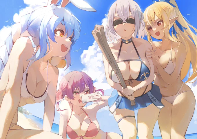 みんなでスイカ割り#ぺこらーと #マリンのお宝  #ノエラート #しらぬえ 