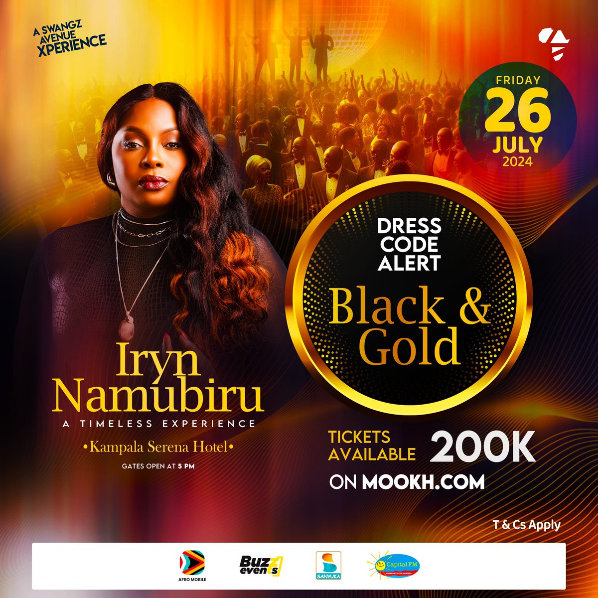 SwangzEvents's tweet photo. Buy your tickets now online via https://t.co/aWz99hhEAo, get your black or gold outfits and get ready @irynnamubiru #TimelessExperience happening next week on Friday at Kampala Serena Hotel. https://t.co/qlLd1HJxQi