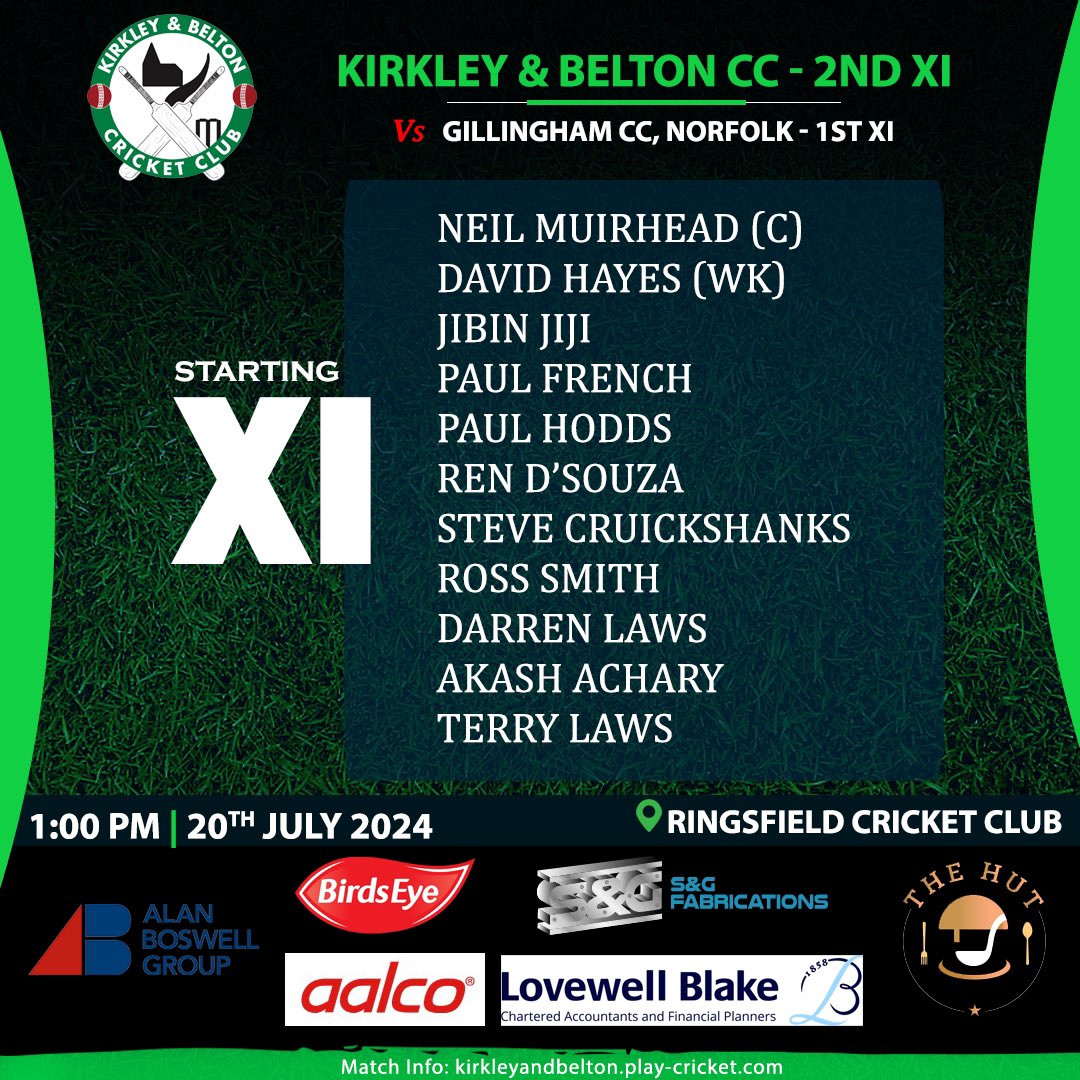 KandBCC's tweet photo. 🏏WEEKENDS TEAMS🏏

1st XI host NAM
2nd XI make the short trip to Gillingham
Sunday XI travel to @SprowstonCC https://t.co/PdRZhksQpt