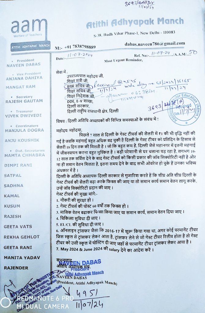 DabasNaveen786's tweet photo. सभीविभागों में हरकर्मचारी को 12महीनेका फिक्सवेतन मिलताहै,लेकिन दिल्लीजैसे शहरमें सिर्फअतिथिअध्यापकों को क्योंनहीं दियाजा रहा
कृपयाकरकेmay&amp;जून कीसैलरी देने का कष्टकरें edufunds मे से
 दिल्लीके टैक्सके पैसे में से
Orderplz🙏
#exploitation

#equalpay 

#REMINDER     14

Plzplzplz 🙏 https://t.co/K2LorIQ5Gx