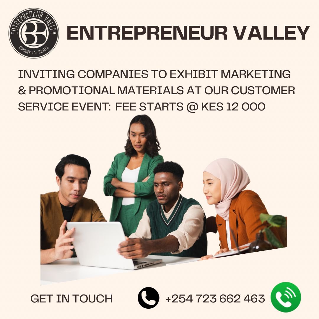JoyMutheuu's tweet photo. Good  customer service is the key to the hearts of clients.Look foward to an explosive workshop together to learn,interact,and network on customer service at
https://t.co/y0pPmtfeCc
#CustomerExperience 
#entrepreneurvalley
#EV 
#customerexperienceworkshop
#MBA https://t.co/L6VePmqc9M
