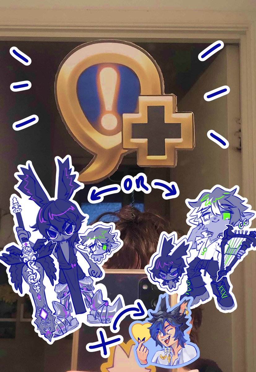 arkypilot's tweet photo. I’M GONNA BE PARTICIPATING IN THE WOL STICKER SWAP AT #smashcon TOMORROW (sunday)
look out for 2 idiots (me + @xvxbasil) with THE  BLUE SIDE QUEST ICONS ABOVE THEIR HEADS !!!!
ill also be giving out chocobo, moogle and torgal stickers for those not doing the sticker swap :)))) https://t.co/yDOV5CEzY7
