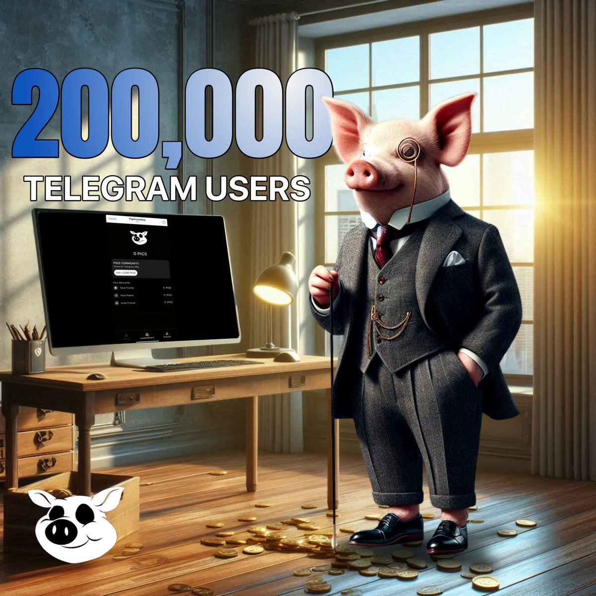 realpigshouse's tweet image. Milestone Achievement!

We have surpassed 200,000 active Telegram users within 7 days!

A sincere thank you to our exceptional PIGS community for your unwavering support. We are on a thrilling journey together, and this is just the beginning!

Stay tuned for exciting updates -…