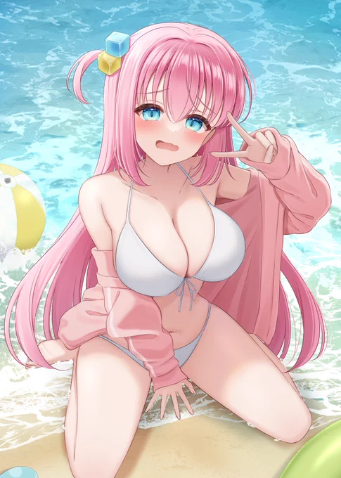 水着ピースぼっちちゃん#ぼっち・ざ・ろっく  #後藤ひとり 
