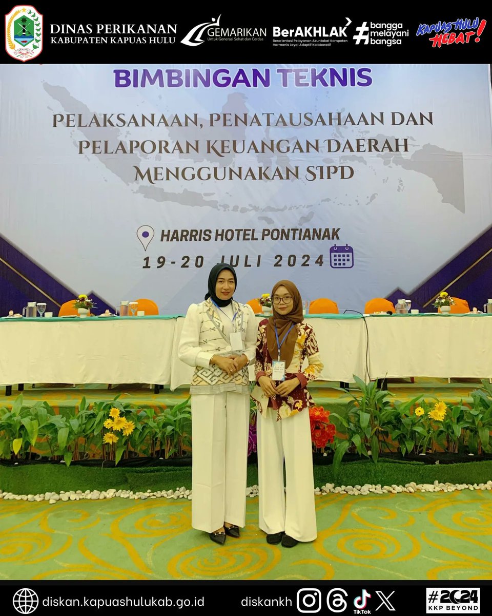 DiskanKh's tweet photo. Dinas Perikanan melalui Pengadministrasian Keuangan Tantri Retnani dan Penata Laporan Keuangan Wanda Elfani, S.AK menghadiri Bimbingan Teknis Pelaksanaan, Penatausahaan dan Pelaporan Keuangan Daerah Menggunakan SIPD yang dilaksanakan di Harris Hotel Pontianak, 19 - 20 Juli 2024. https://t.co/hdIkaLnMBe
