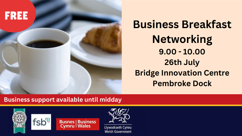 Start your summer by expanding your business network!
Business Networking between 9 and 10 am on Friday 26th July, 9.00 – 10.00am  at the Bridge Innovation Centre. Business Support available until midday.

ow.ly/SlWK50MROXX