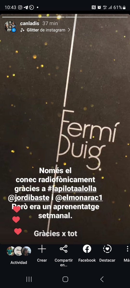 Nomès el conec gràcies a #lapilotaalolla, <a href="/jordibaste/">Jordi Basté</a> I <a href="/elmonarac1/">El món a RAC1</a> , però era un aprenentatge setmanal.

Gràcies x TOT